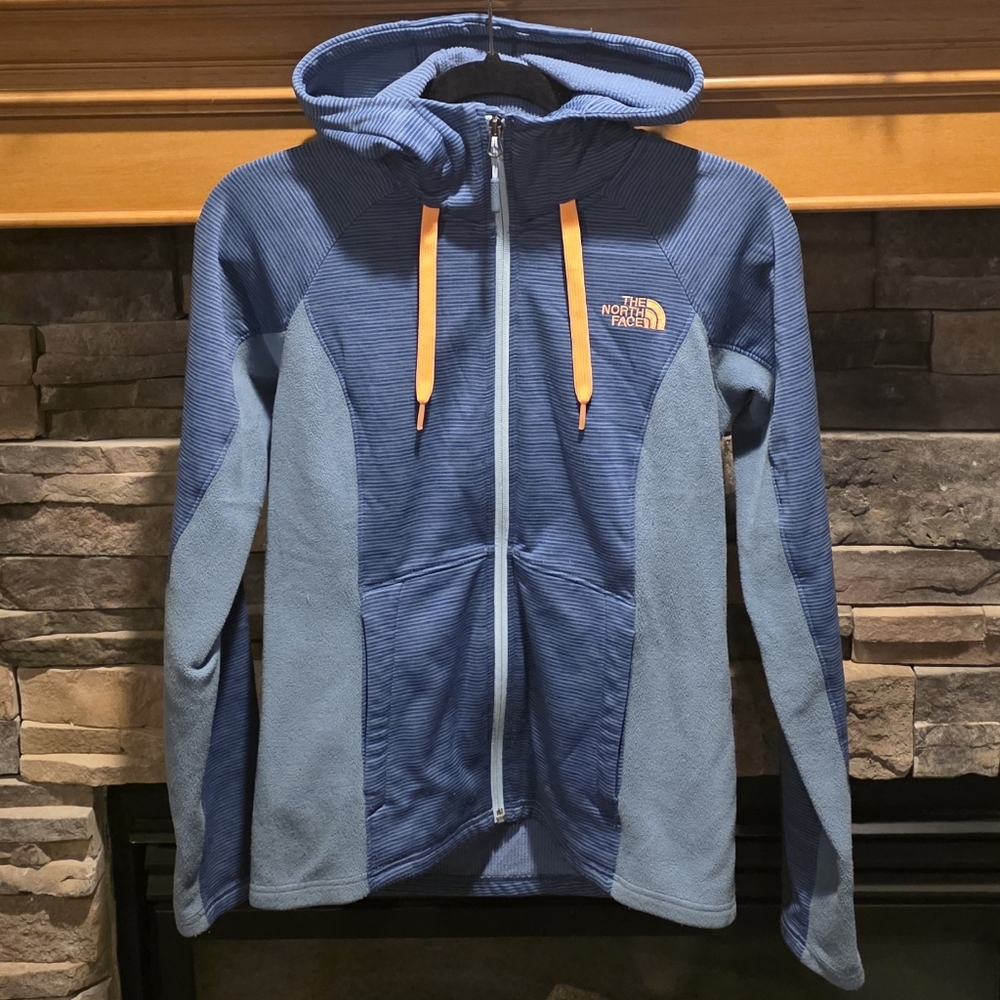 The North Face Womens Mash Up Jacket Fleece Blue Neon Orange Size Small